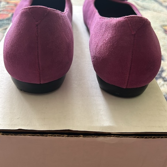 Style & Co Suede Leather Ballet Flat Slip On Shoe w Purple Bow Women 9 Magenta - Picture 4 of 11